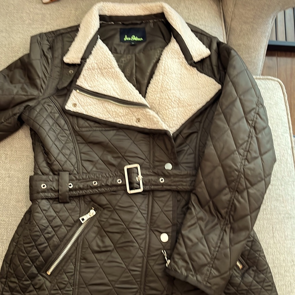 Sam Edelman light weight brown double breasted hip length jacket M